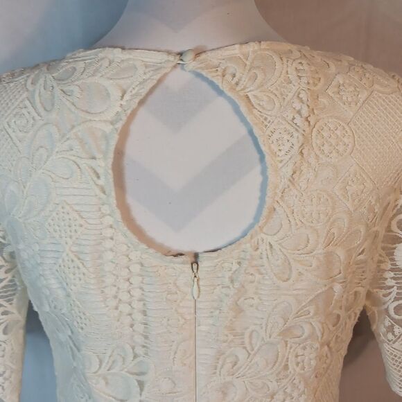 Alex Marie Elegant Cream Lace Dress - Picture 5 of 9
